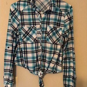 Plaid Button-Up Women's Top